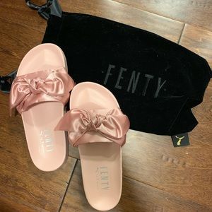 FENTY x PUMA pink bow slides